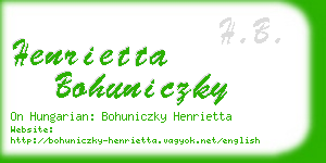 henrietta bohuniczky business card